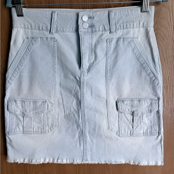 Democracy Dresses & Skirts - Democracy Light Blue Striped Mini Skirt